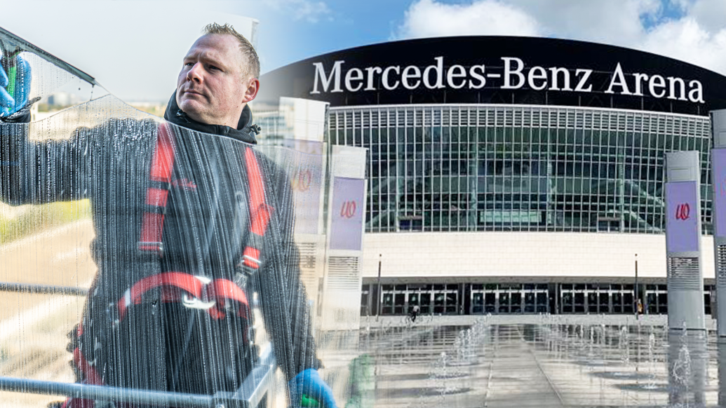 Rudolf Weber reinigt seit September 2022 die Mercedes-Benz Arena in Berlin.