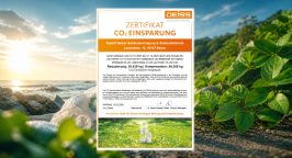 Die Urkunde von Deiss belegt, dass Rudolf Weber Gebäudedienste auch 2025 klimafreundliche Müllbeutel einsetzte.